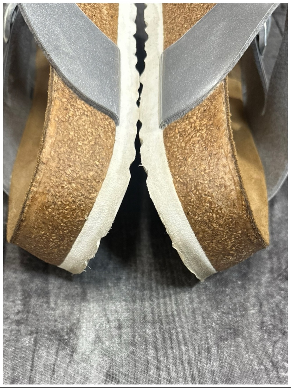 Birkenstock Betula Silver Triple-Buckle Sandals | Size 40/L9 M7 | Item #SS420 - Picture 8 of 12